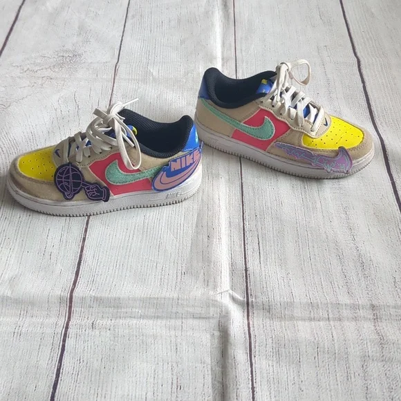 Nike Air Force 1 Vibrant Blue and Yellow Sneakers - Picture 7 of 7